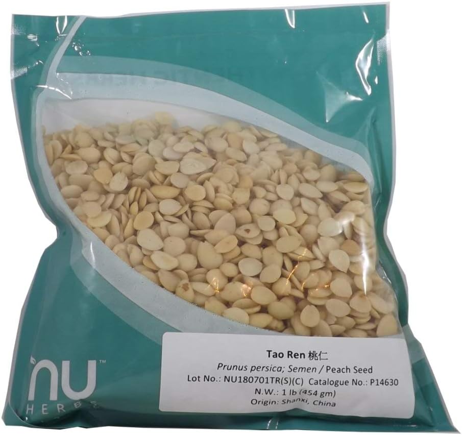nuherbs Lab Tested Peach Seed - Kernel, Persica / Tao Ren / Prunus Davidiana, 16oz or 1lb Bulk Herb