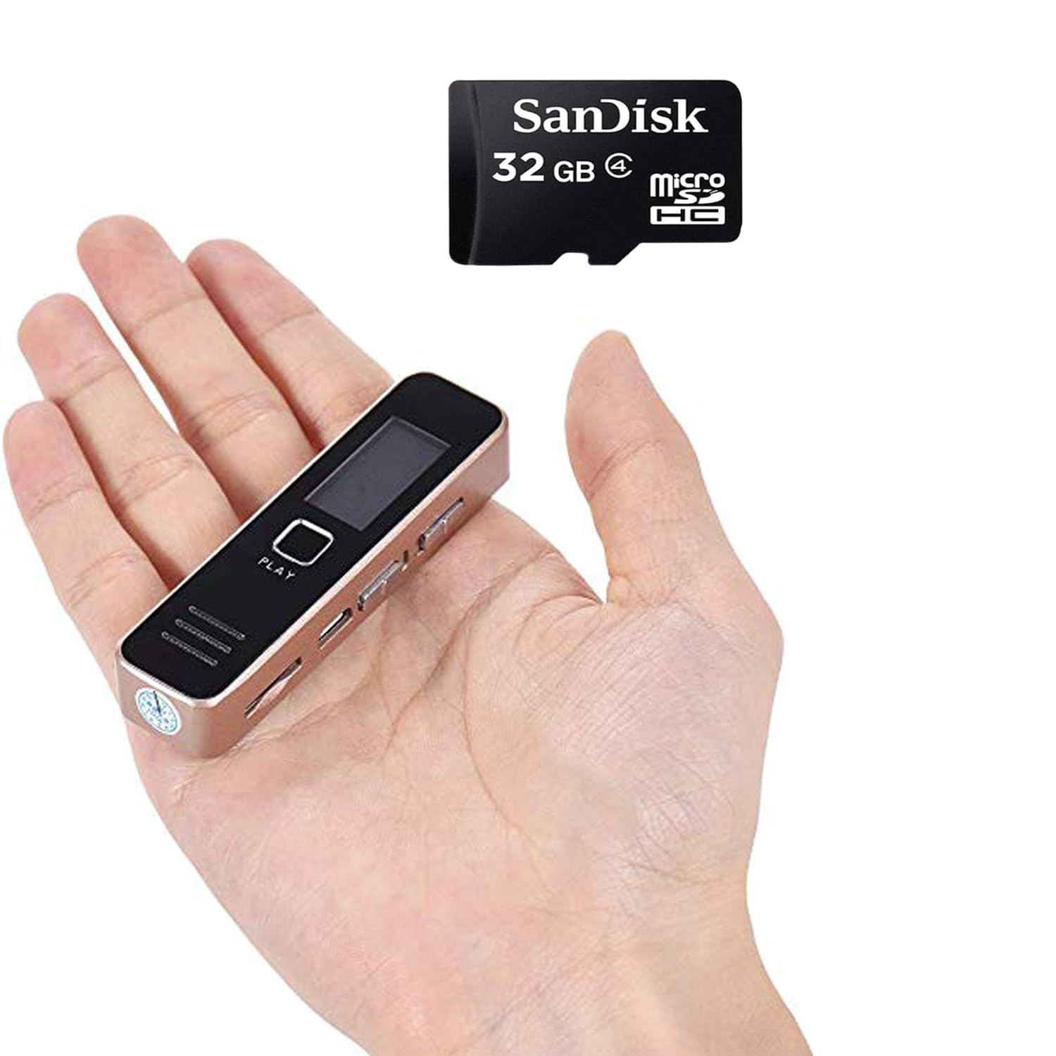 CAMLEIGH Digital Voice Recorder with 32 GB Micro SD Card Included Professional Audio Recorder MP 3 Player TF Card Dictaphone Record Microphone Sound Recording Device