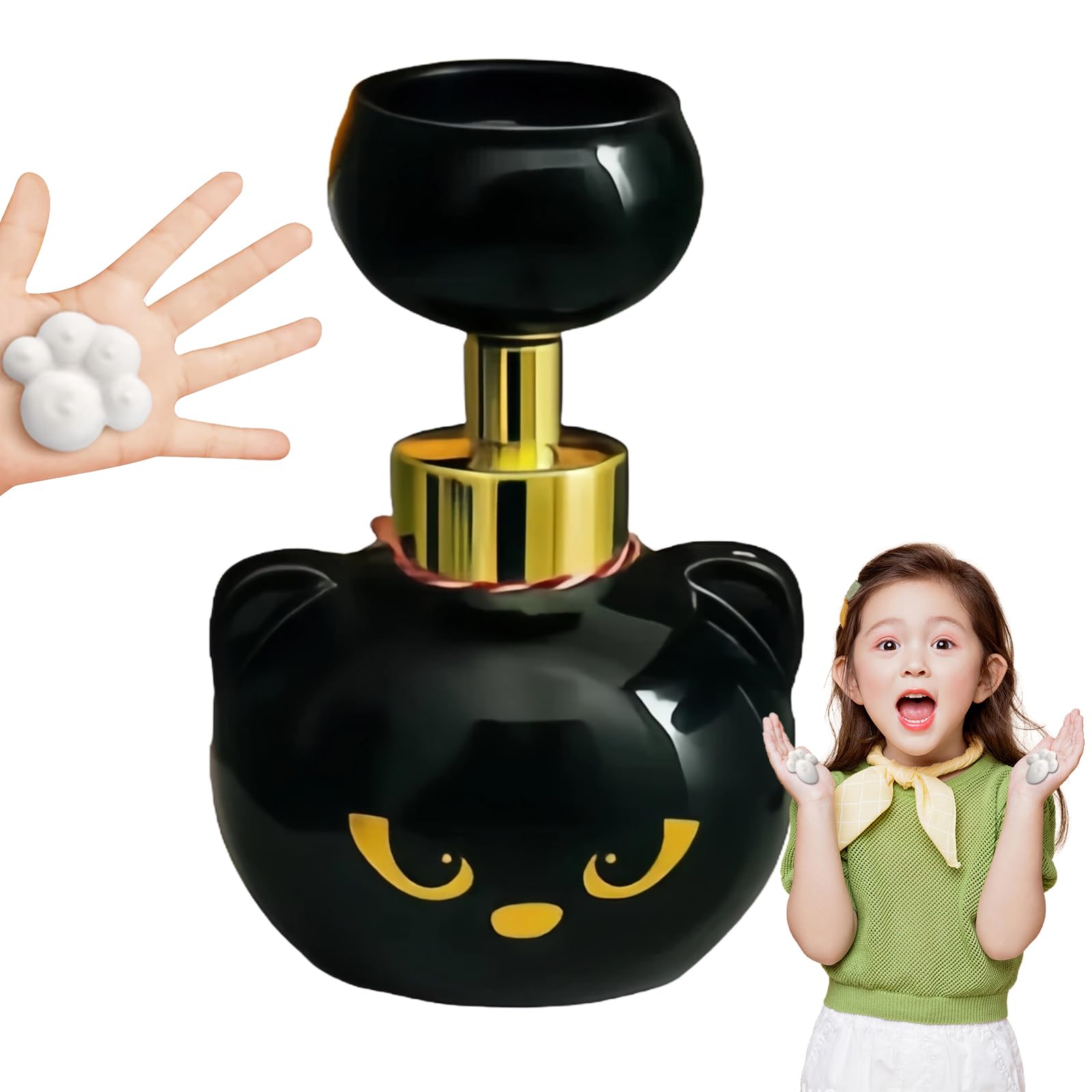 Yulabeear 1 Cute Cat Paw Foam Soap Dispenser, Paw Print Soap Dispenser, Cute Cat Foam Soap Dispenser, Refillable Empty Hand Soap Pump Container For Bathroom Kitchen, Gift For Cat Lovers (1)