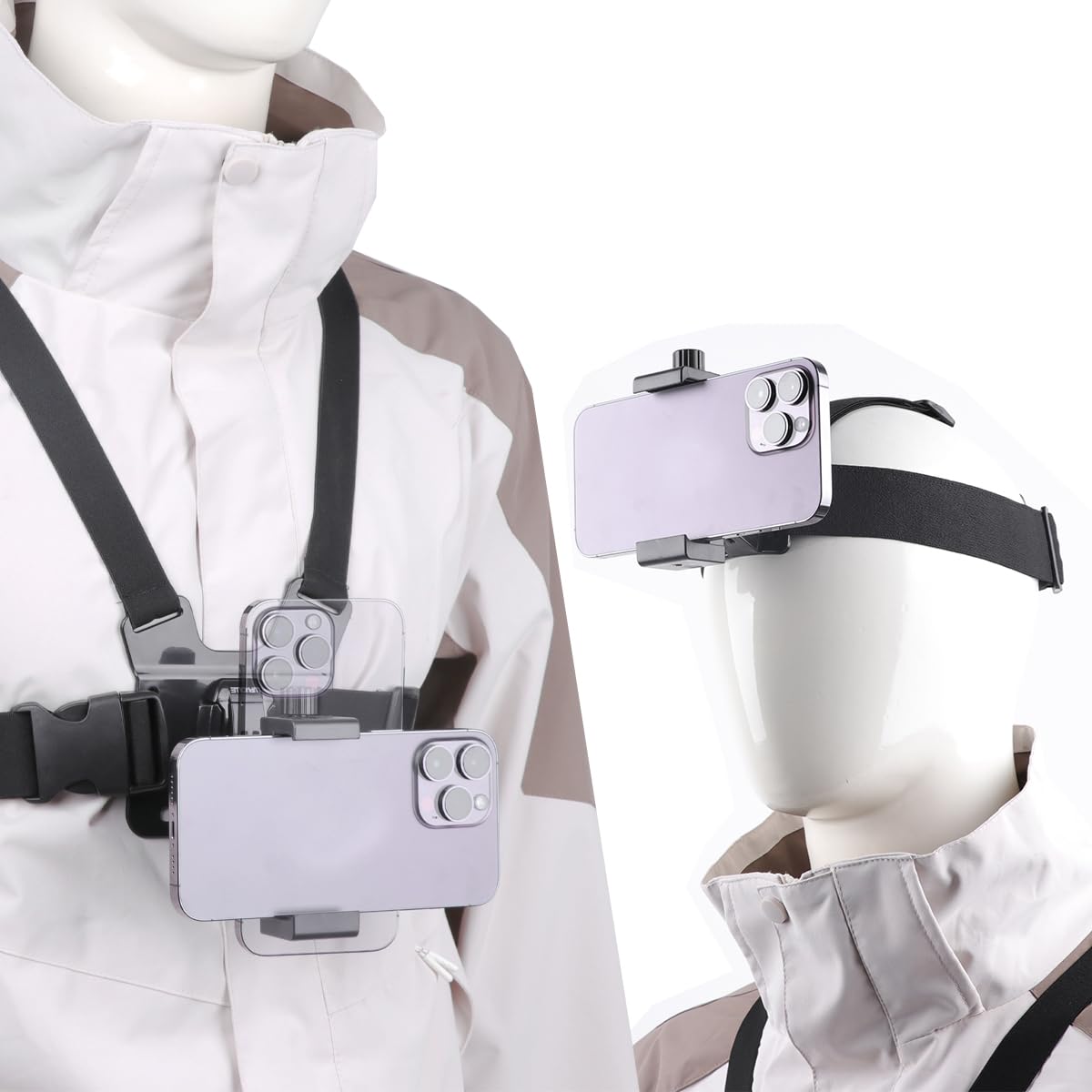 Mobile Phone Action Camera Harness Head/Chest Strap Mount Compatible with GoPro Hero 12,11, 10, 9, 8, 7, (2018), 6 5, Hero Black, Session, Xiaomi Yi, SJCAM, Mobile Phone