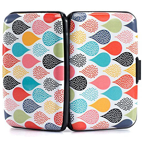 Image of Elfish Mini RFID Aluminum Wallet Credit Cards Holder Business Card Case Metal ID Case for Men Women (Colored beads)