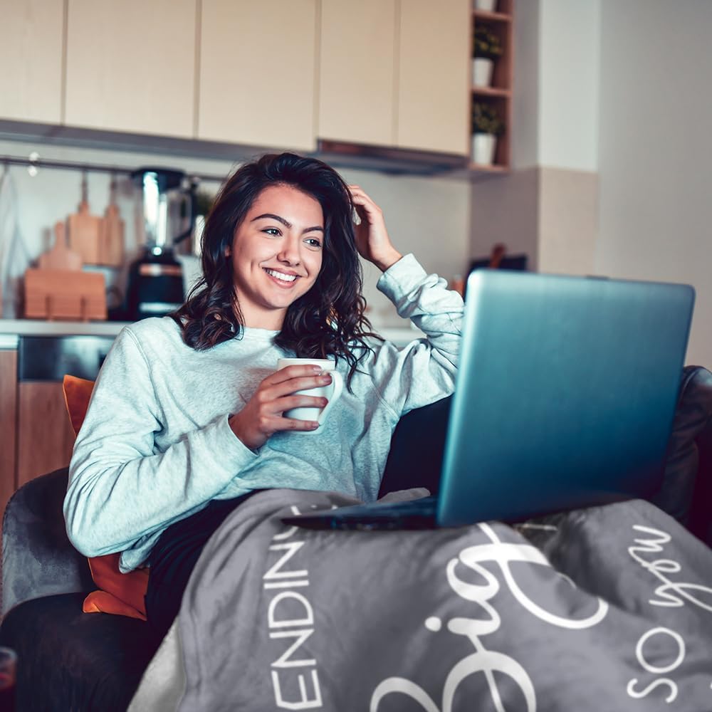 Pubrave Get Well Gifts for Women/Men, Birthday/Inspirational/Sympathy/Thinking of You Gifts for Women/Men/Daughter/Son/Mom/Dad，Feel Better Healing Blanket Grey 60x50in - Image 2