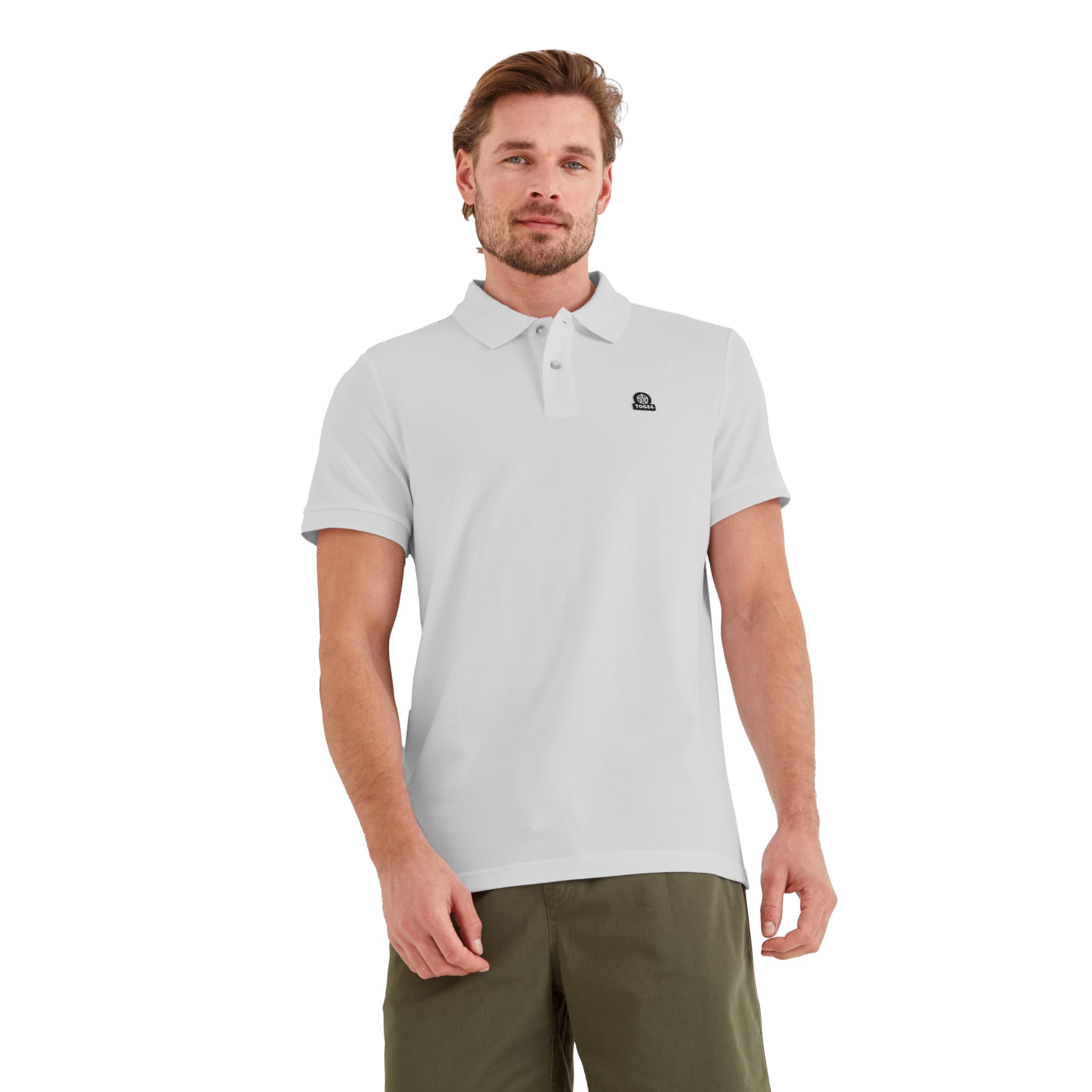 TOG24 Men's Cotton Polo Shirt - White - 2XL