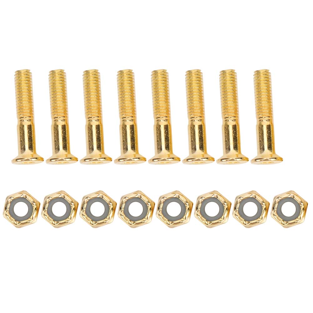 Skateboard Nail with Nut Aluminium Alloy Professional 25mm Skateboard Accessory for Skateboard Enthusiasts Golden Black 90g