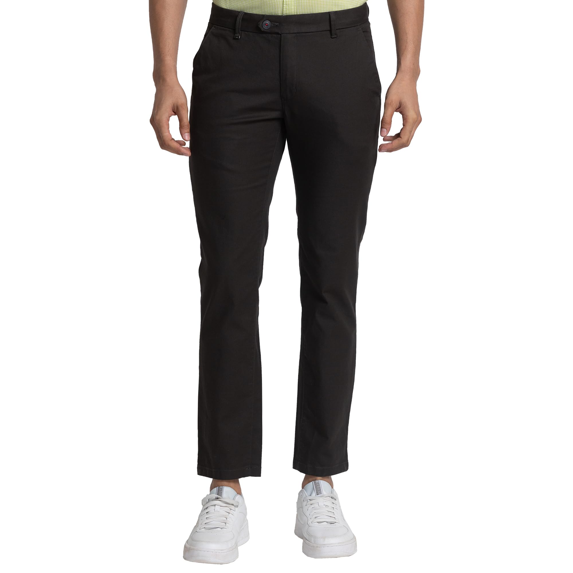 raymond Men's Pure Cotton Structure Pattern Contemporary Fit Flat Front Casual Trouser-picture-24