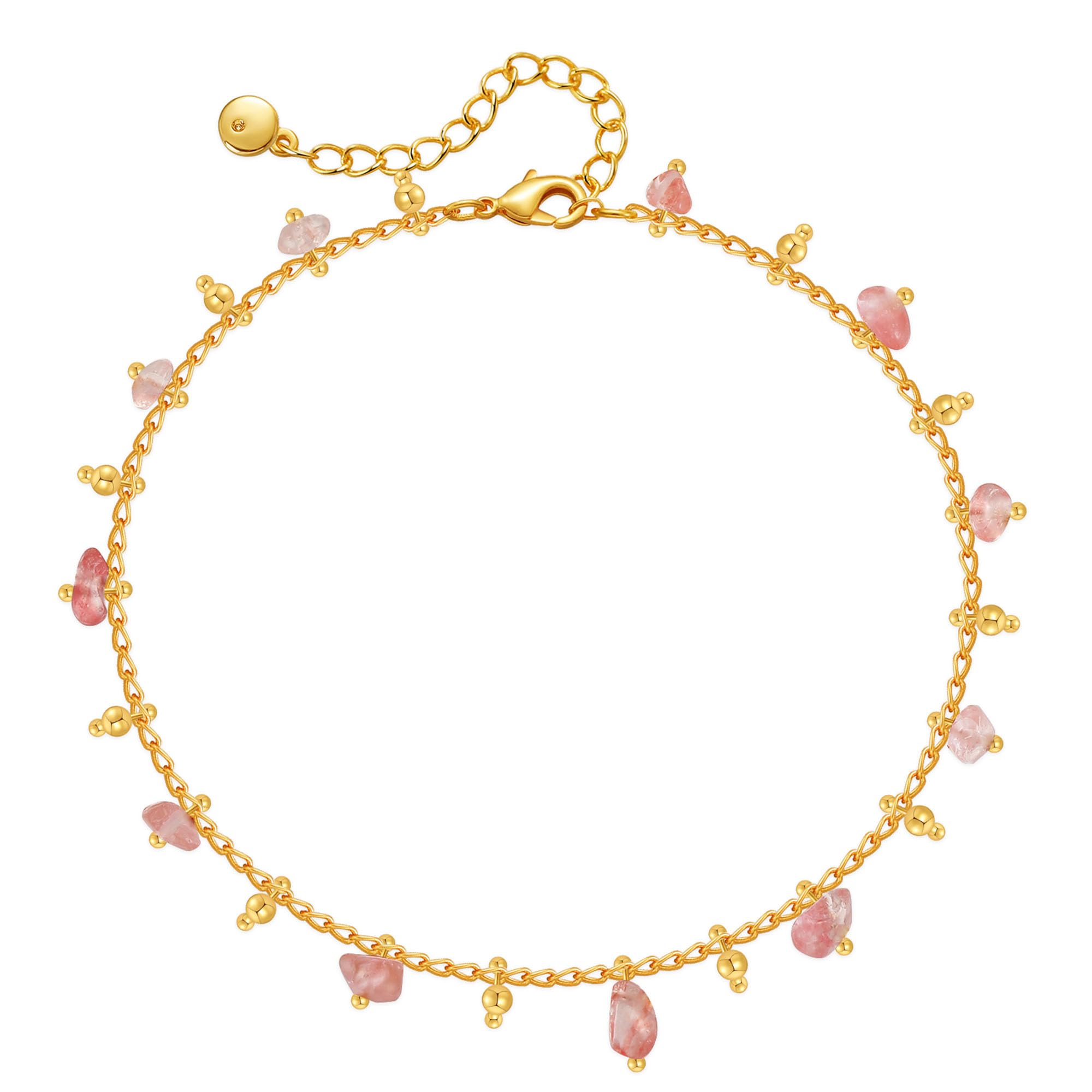 Yumikoo 18k Gold Plated Anklet, Women Adjustable Gold Tone Ankle Bracelet