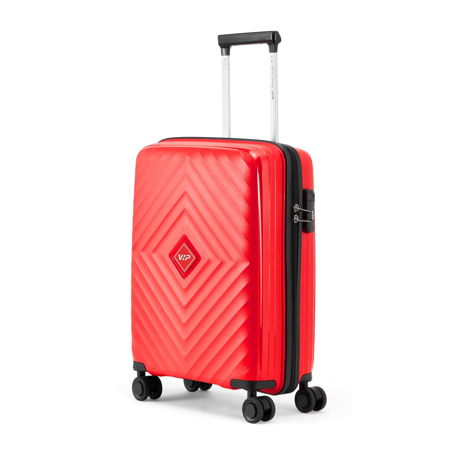 VIP Polypropylene (Pp) Quad Active Cabin 55 Cm 8 Spinner Wheels Trolley Bag for Travel, Hardshell Lightweight Bag with Combination Lock, Tough Suitcase for Travel (Red) (Small) VIP Polypropylene (Pp) Quad Active Cabin 55 Cm 8 Spinner Wheels Trolley Bag for Travel, Hardshell Lightweight Bag with Combination Lock, Tough Suitcase for Travel (Red) (Small)