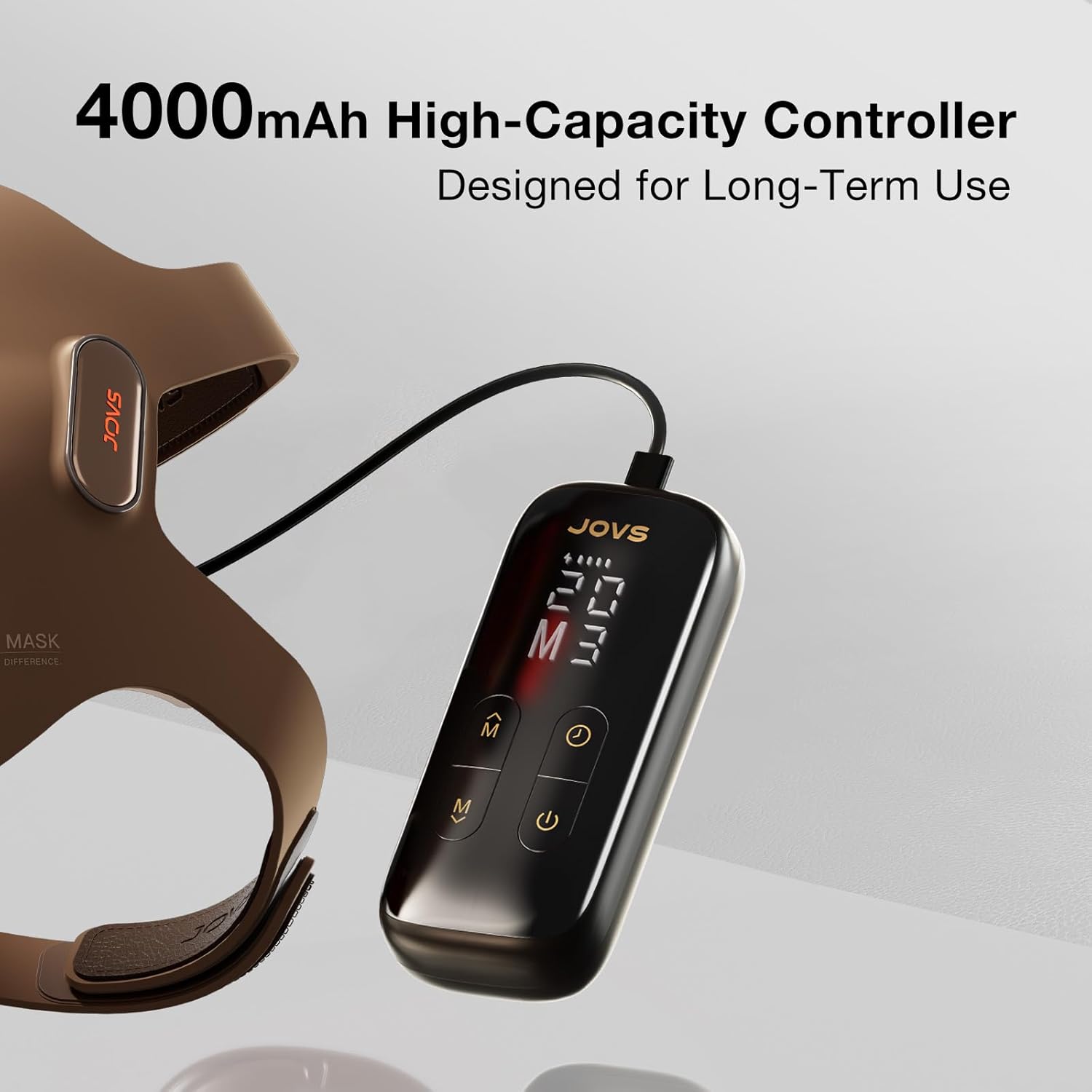 JOVS Red Light Therapy Mask for Face, LED Light Therapy Mask with 4D Laser & FPT Narrow-Beam Technology, 6× More Powerful than LED, 660/850/940/1064nm for Precision Anti-Wrinkle,Brown