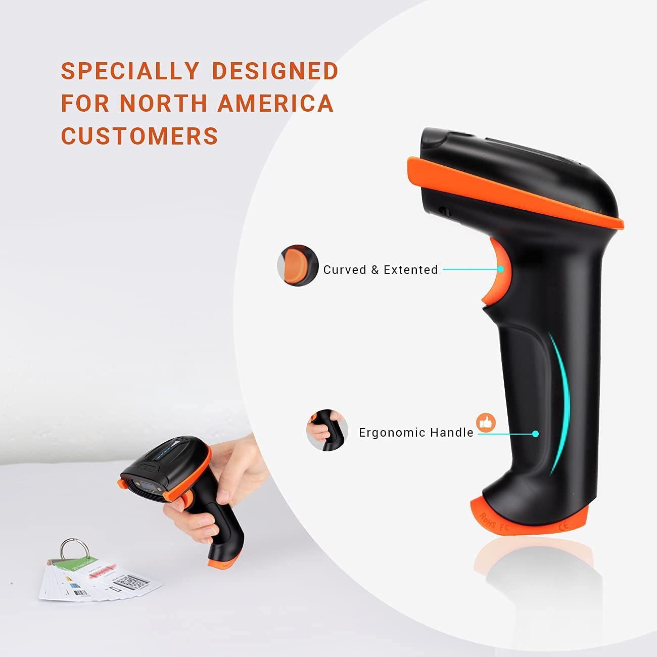 Tera Barcode Scanner Wireless Versatile 2-in-1 (2.4Ghz Wireless+USB 2.0 ...