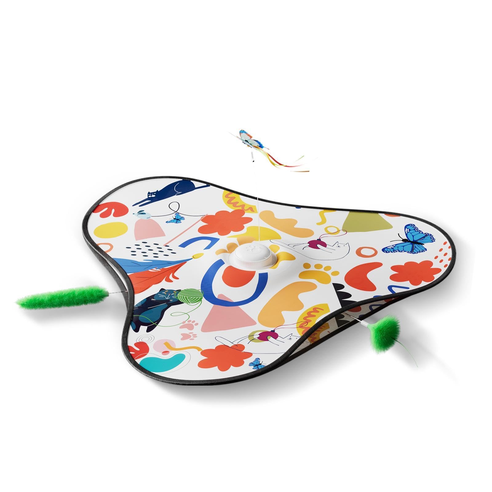 Juguete Interactivo para Gatos, Juego de Escondite, Juguete para Gatos, Juguete de Actividades para Mascotas, con Plumas.