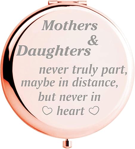 Espejo de maquillaje de bolsillo para mamá, regalos de hija o mamá, ideas de regalo de cumpleaños para madres e hijas, espejos de viaje compactos