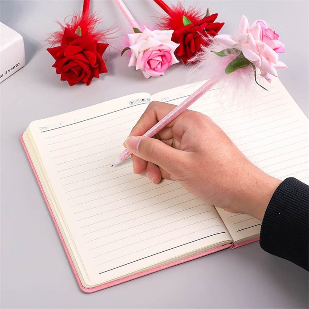 CXBDDF 0,7 mm Tinte Rose Blume Kugelschreiber Simulation Blume Stift Schule Büro Schreibbedarf