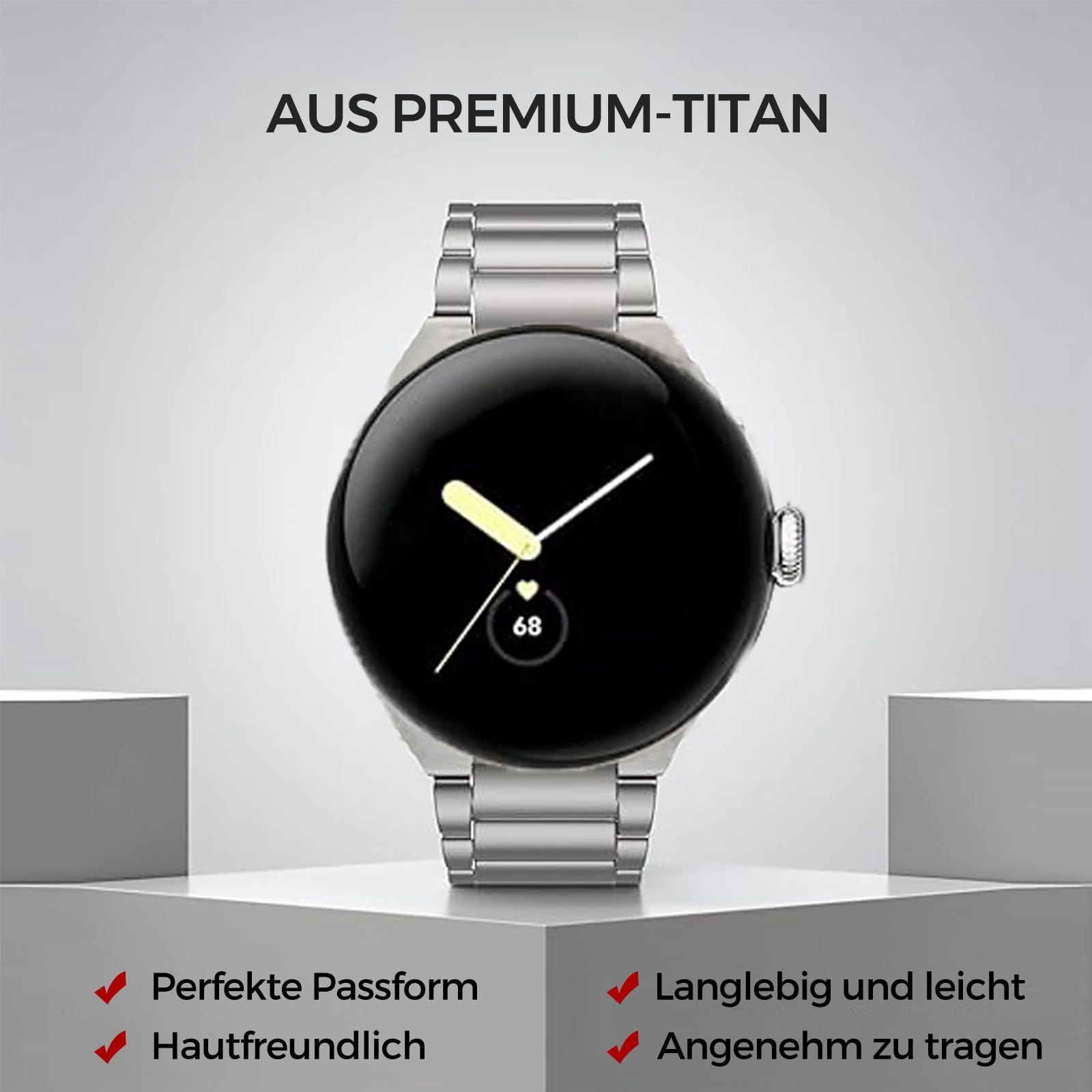 Bracelet en titane compatible avec Pixel Watch 4/3 41 mm/Pixel Watch 2 41 mm/Pixel Watch 41 mm, bracelet en métal pour Pixel Watch 4/3 45 mm, accessoire pour homme et femme