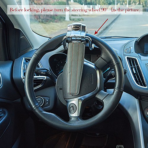 Blueshyhall Car Steering Wheel Lock,Anti-Theft Locking Devices for Auto Car Vehicle Truck SUV,Grey