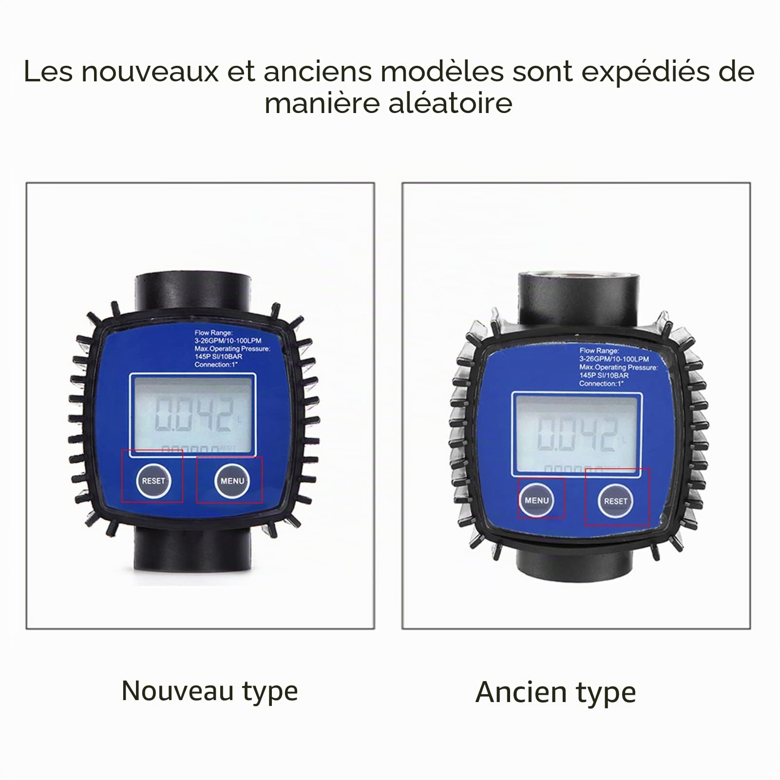 Débitmètre eau, Débitmètre de Capteur D'Eau, Capteurs de Débit Digital, Débitmètre Numérique à turbine électronique 10 bar, Capteur de débit d'eau, pour eau, diesel, avec filetage interne de 2,5 cm