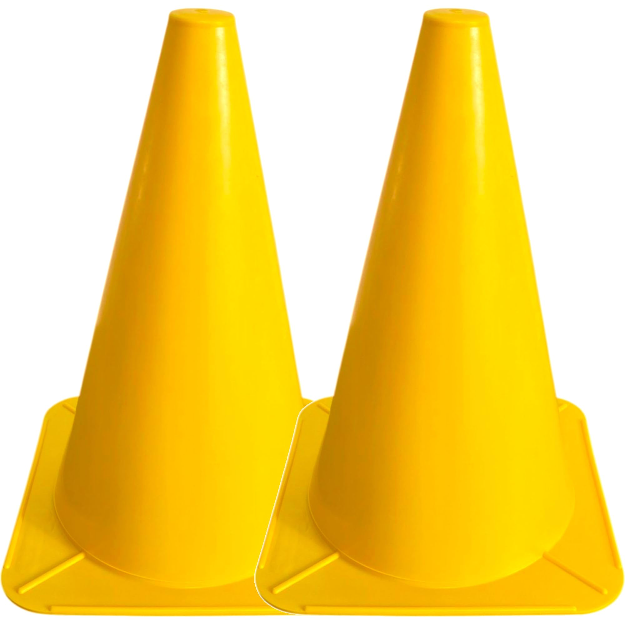 cyclingcolors 2X Cono da Calcio ed Allenamento di Agilità Calcio Segnaletica Sport Giochi Stradali Corsa per Cani 24cm Plastica, Giallo