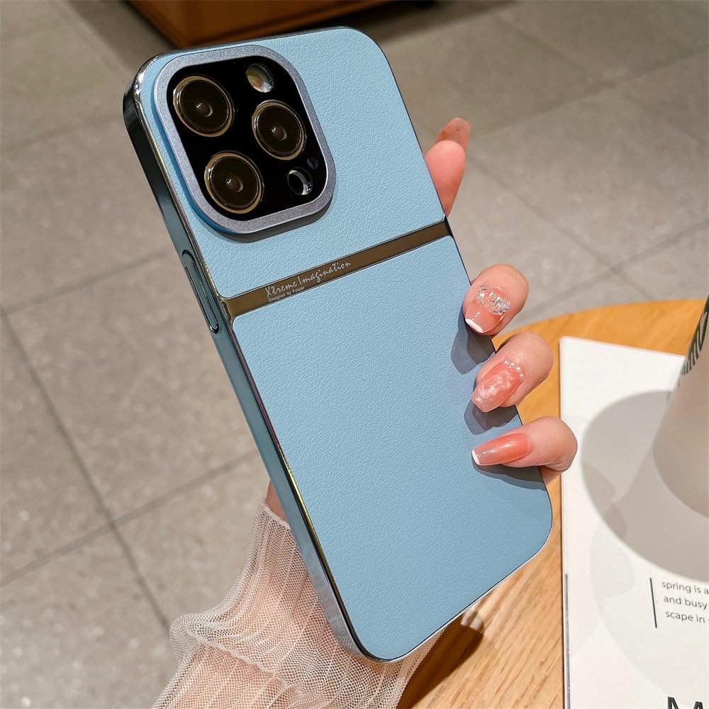 Étui iPhone 14 Plus cuir bleu pic pour déplacements pro