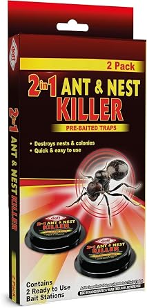Ant Killer Bait Stations 2pk - Destroy Ants & Nest Colonies | Indoor Strong Ant Killer Traps Control For Home & Garden | Kill Entire Colonies | Easy To Use & No Mess vs Powder/Spray