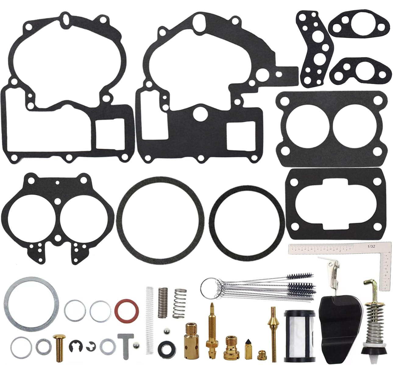 ZAMDOE 3302-804844002 Kit di Riparazione carburatore per Mercury Marine 2 Barrel 3.0L 4.3L 5.0L 5.7L Carb 19032C, 1389-9562A1 1389-9563A1 1389-9564A1 1389-9670A2 1389-806077A2 1389-806078A2