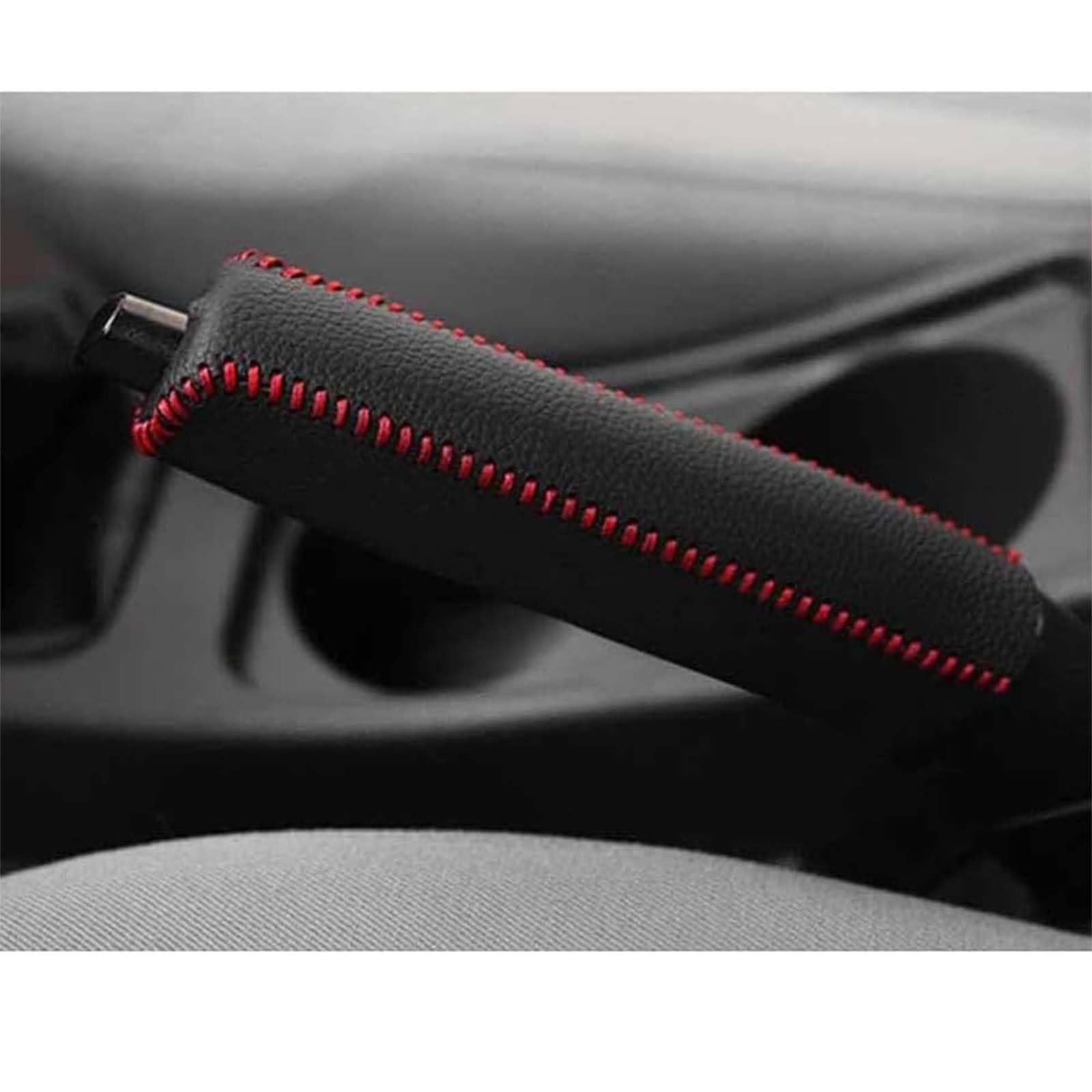 CBSRGGVYH Leather Handbrake Cover for Benz EQ EQE V295 EQE 350 +/EQE 43/EQE 53, Stitched Parking Brake Sleeve, Anti-Slip Grip Protector, Interior Decoration Accessory,B