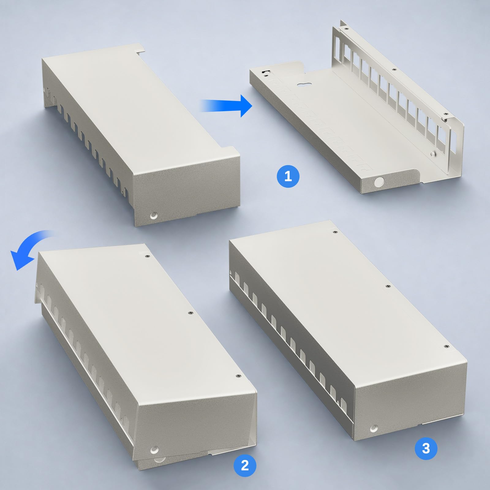 iwillink Panneau de brassage 12 ports 1 HE avec modules Keystone CAT 7 RJ45 Blanc