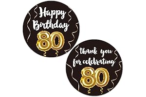 80th Birthday Thanks for 80 Birthday Party Favor Decals