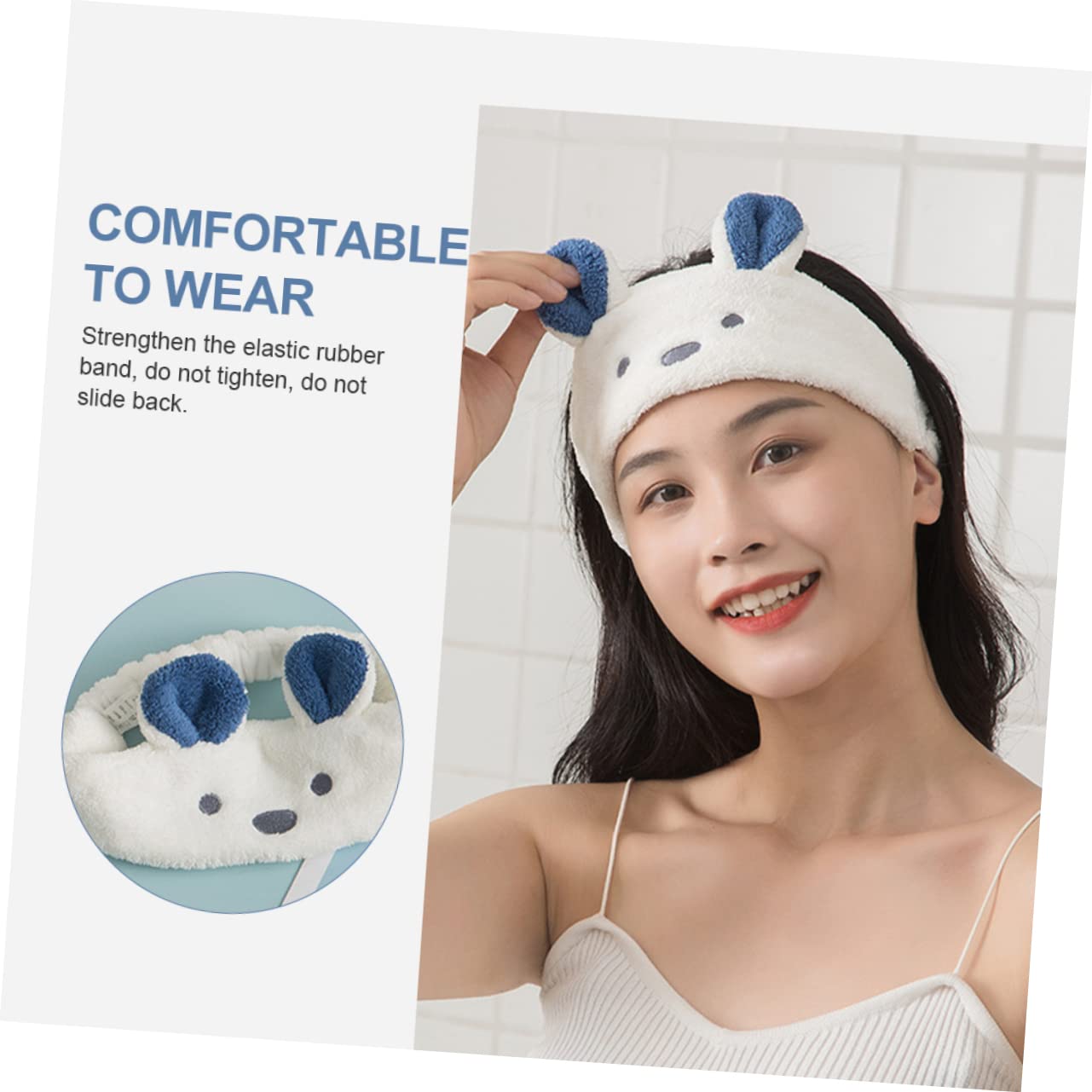 FRCOLOR 2 Set Alla Moda Per La Pulizia Del Viso Fascia Per Per Il Trucco Fascia Morbida Elastica Per Spa Per La Spa Domestica 3 Pezzi * 2