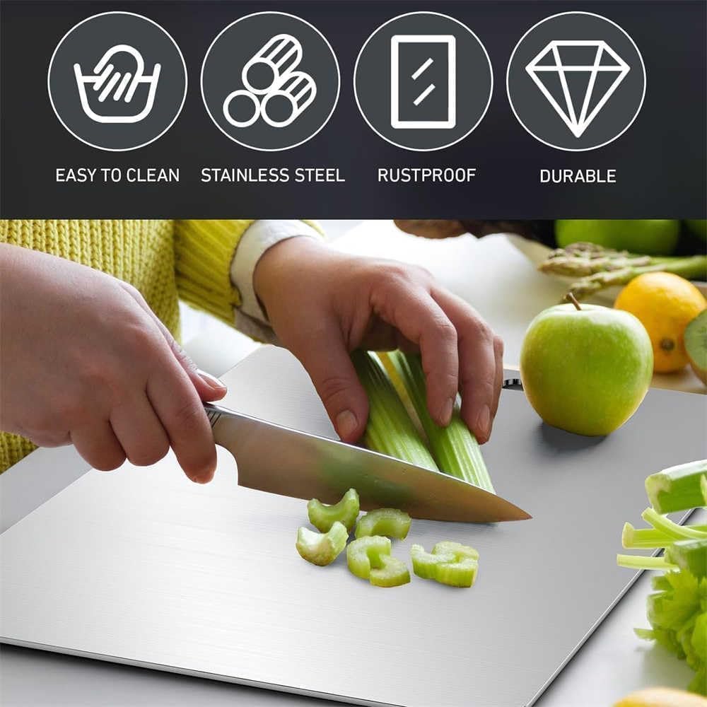 Titanium Cutting Board,100% Pure Titanium Cutting Boards for Kitchen, 2025 New Double Sided Food-Grade Chopping Board for Cutting Meat Vegetable Fruit (12"L x 9"W)