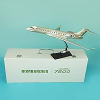 Vista 5 de AZIZAT Modelo de avión a escala 1:72 para Bombardier Global 7500 Business Jet Gold Diecast Airplane Model Jet para colección o adornos de oficina