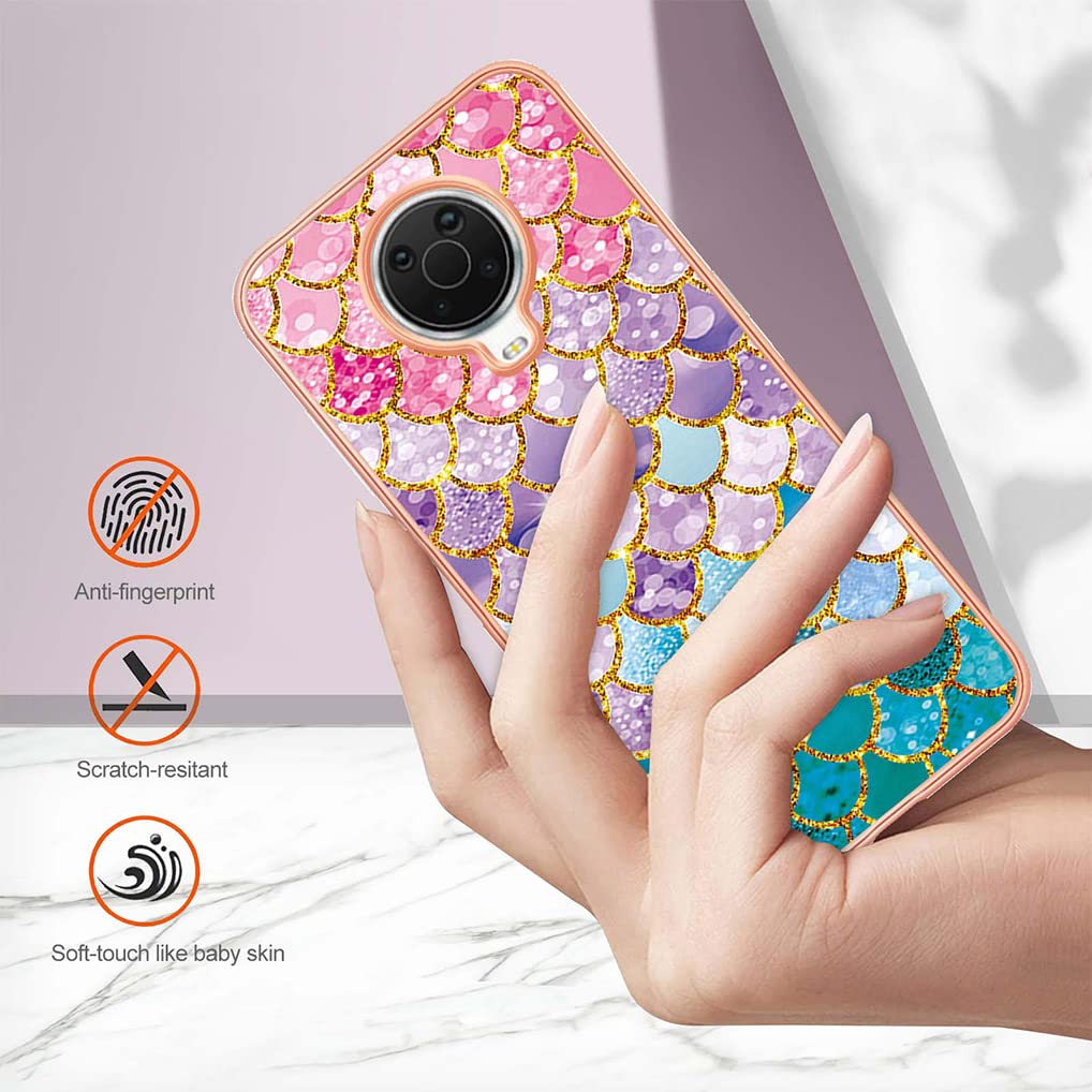 SEAHAI Cover per Nokia G20 / Nokia G10, Custodia Protettiva Ultra Sottile ed Elegante in Silicone TPU Flessibile, Glitter Modelli Colorful Cover Antiurto Case - Bianco