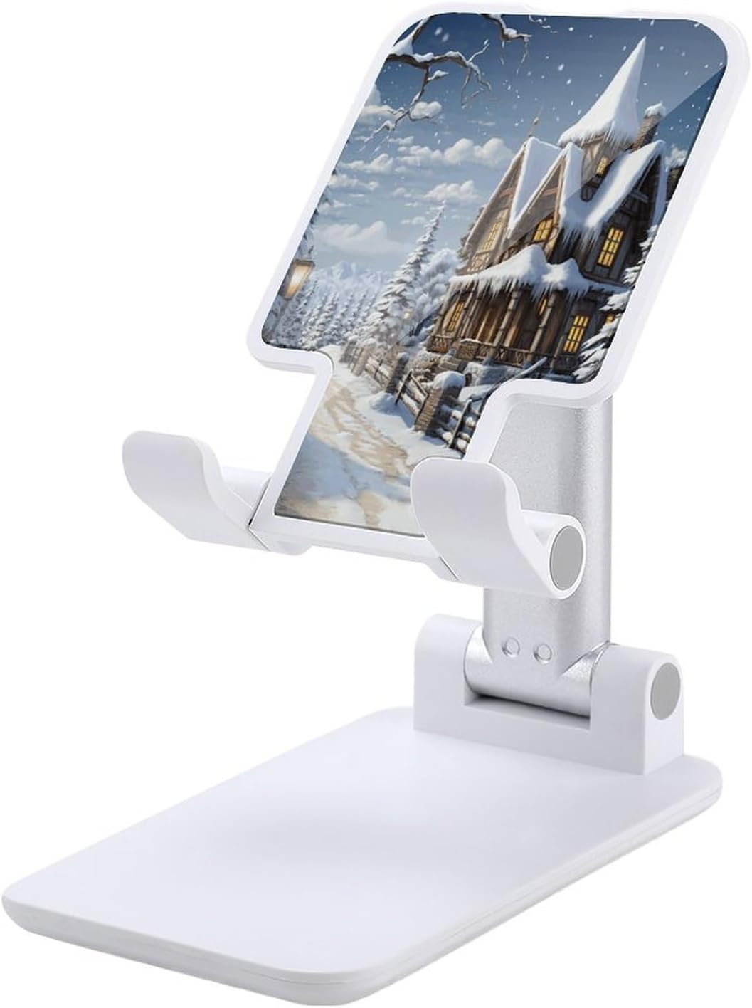 Christmas Winter Happy Scene Folding Cell Phone Stand for Desk