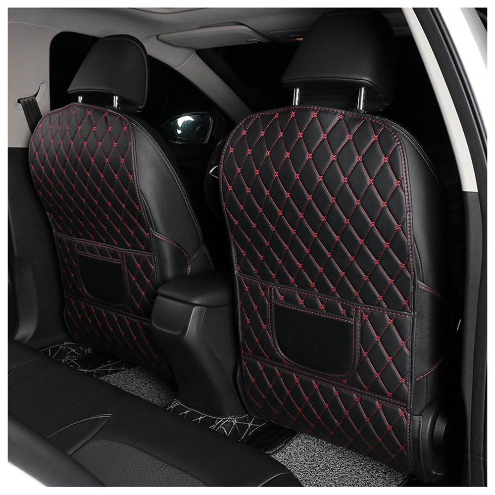 MNBHJGR 2pcs Car Seat Back Anti Kick Mat for Audi A4 B8 Avant Wagon 2008-2016, Leather Waterproof Back Seat Protector Anti-Dirty Auto Seat Back Protectors Mat,B