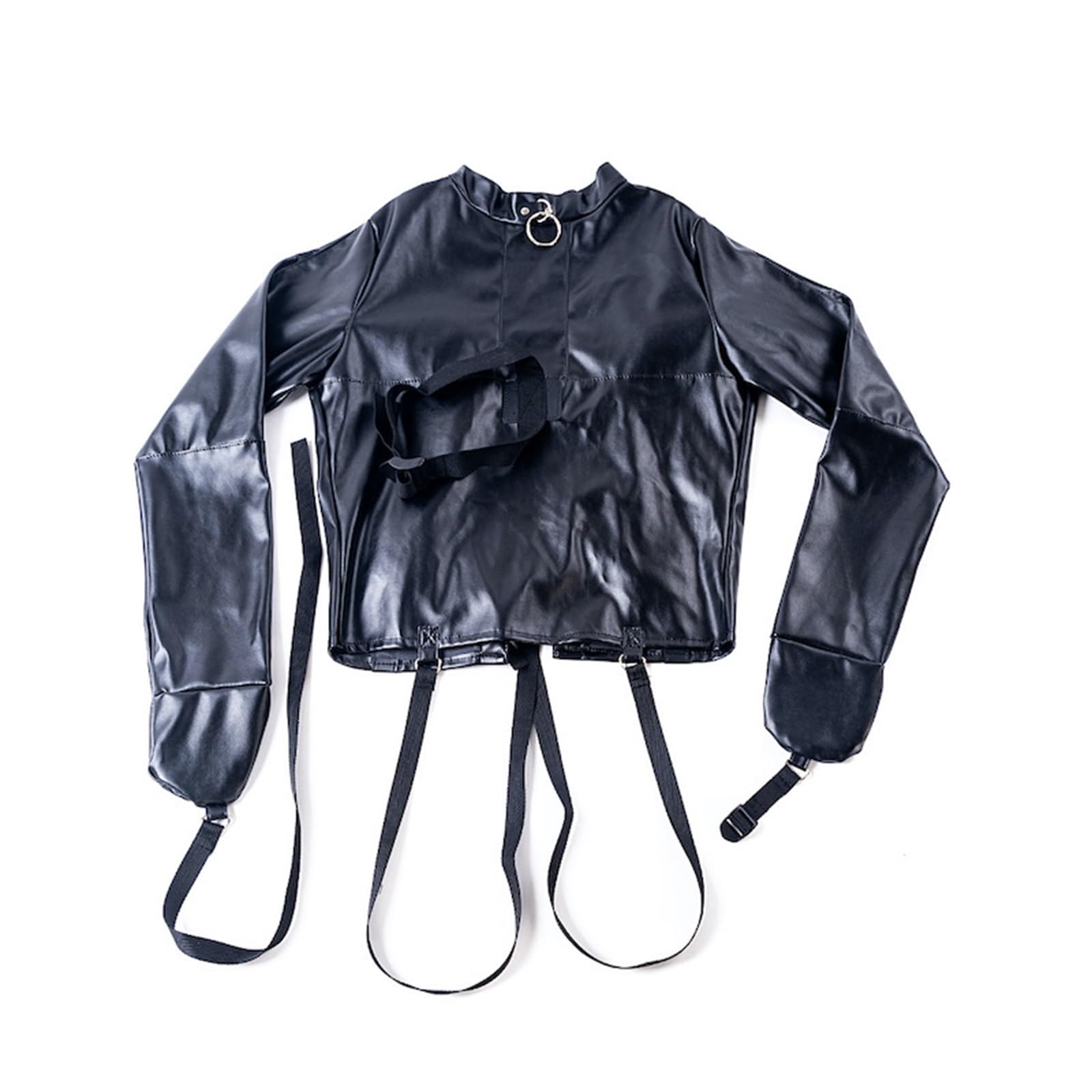 Body in pelle di castità BDSM Bondage Lingerie erotica in pelle, braccialetti bondage Borse di contenimento Manette, giocattoli sessuali for coppie(B)