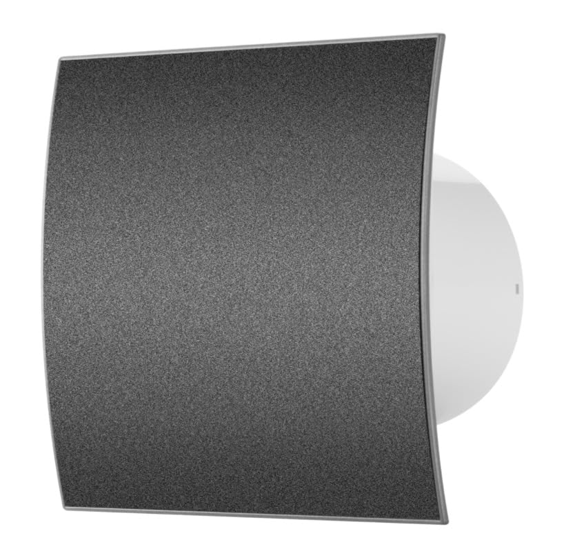 Prostko LTD Bathroom Extractor Fan - 100mm, 125mm - Pull Cord, Timer, Humidity Sensor - Silent - Turbo (100mm / 4" Silent KWS with Humidity Sensor, Graphite - PEGS)