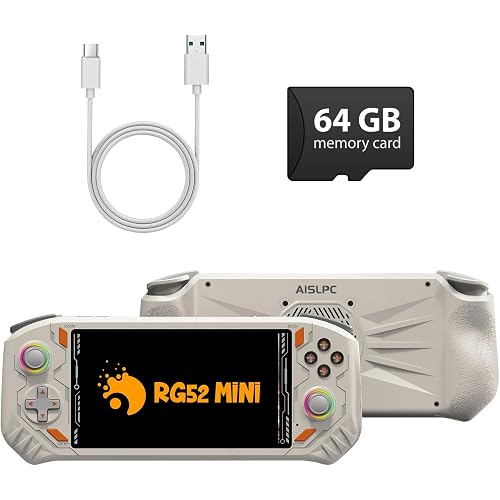 RG52MINI Retro Handheld Game Console, 5.5 Inch IPS Screen, Portable Dual System, 64GB Support 30+ Emulator&22000+ Classic Games, WiFi Networked Fighting, HDMI TV Output, 5000mAh Battery(Gray 64GB)