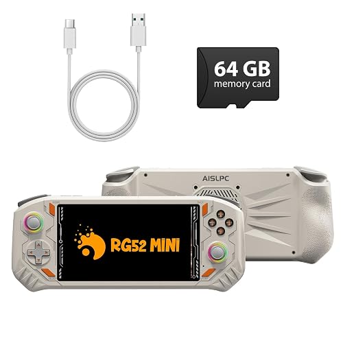 RG52MINI Retro Handheld Game Console, 5.5 Inch IPS Screen, Portable Dual System, 64GB Support 30+ Emulator&22000+ Classic Games, WiFi Networked Fighting, HDMI TV Output, 5000mAh Battery(Grey 64G)