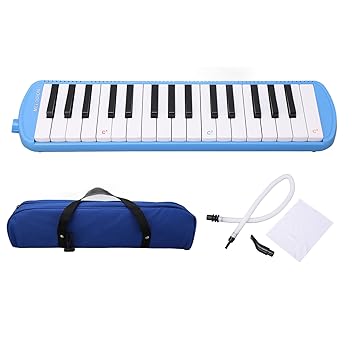 32 Keys Piano- Melodica Long Tube Melodica with Carrying Bag for Kids Beginners Adults Gift (Blue)