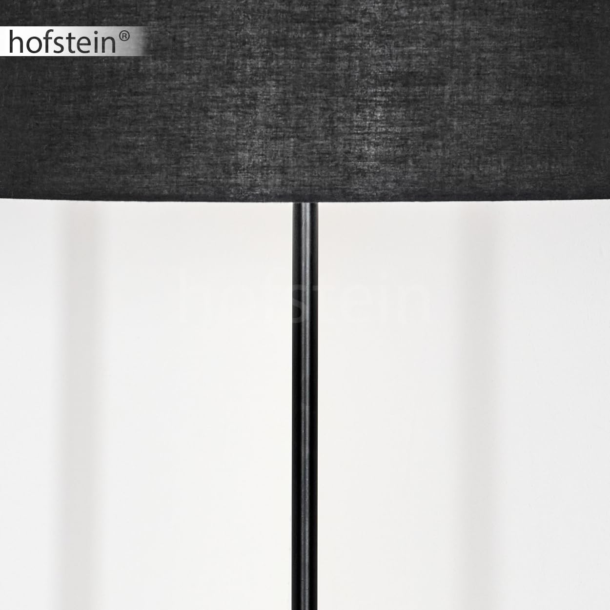 Stehleuchte Bassagoda, Stehlampe aus Metall/Stoff in Schwarz/Weiß, Leuchte im skandinavischen Design mit rundem Schirm (Ø 40 cm) u. Fußschalter, Höhe 158 cm, 1 x E27, ohne Leuchtmittel