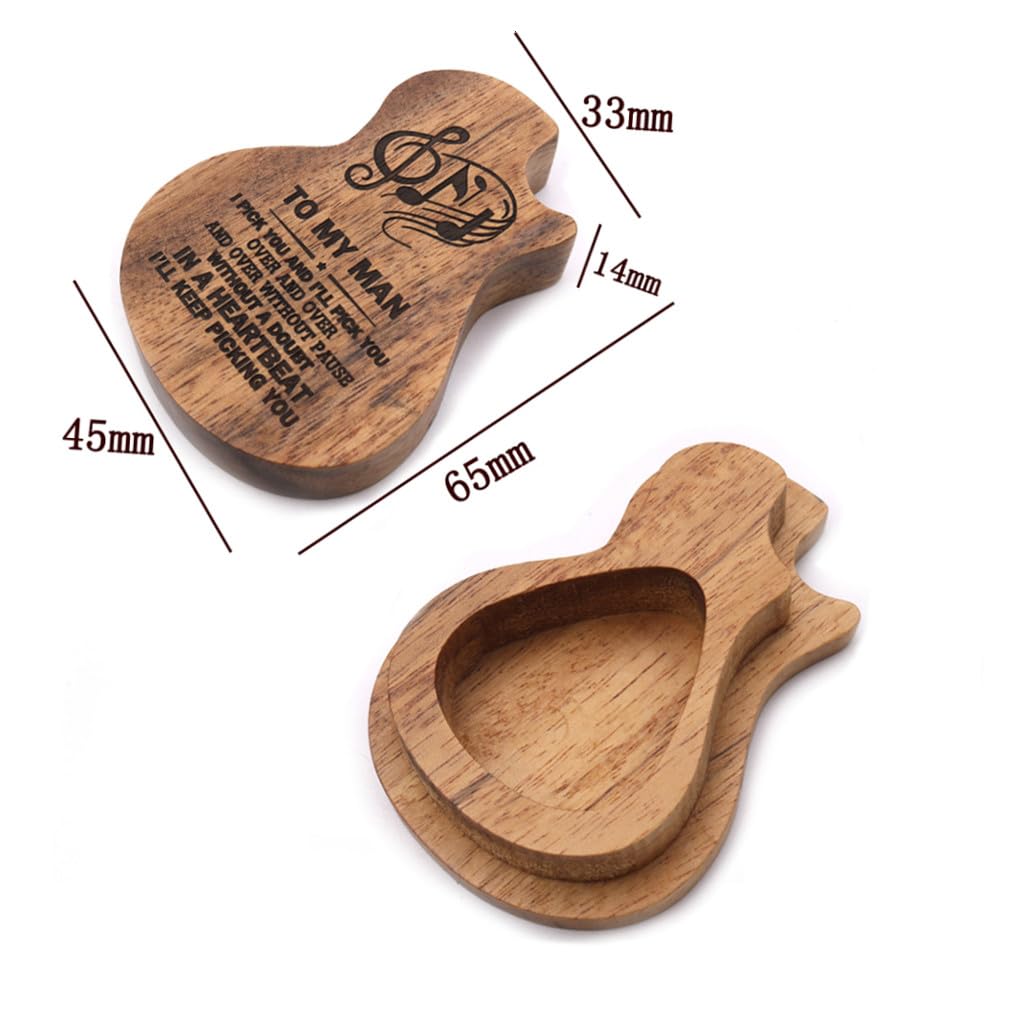 ibasenice 2juegos Caja Forma De Guitarra Púas De Madera Soporte para De Púas Accesorios para Guitarra y Ukelele