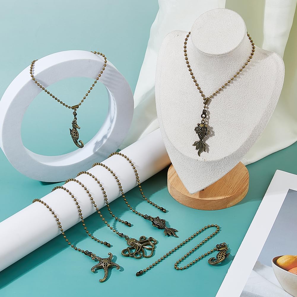 SUPERFINDINGS 8Pcs 4 Styles Ceiling Fan Pull Chain 14 Inch Sea Ocean Style Light Fan Pull Chain Pendants Antique Bronze Vintage Light Chains Extender Ornaments for Fans Lights Lamps Decor