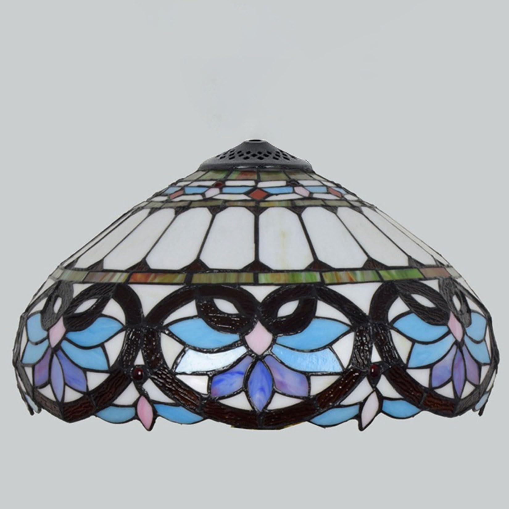 Wymienny klosz lampy Tiffany, 40 x 23 cm, witraż, tylko z nasadką, pasuje do lampy stołowej, lampy podłogowej, lampy wiszącej, lampy sufitowej, lampy domowej, kwiatu wiśni, baroku 1