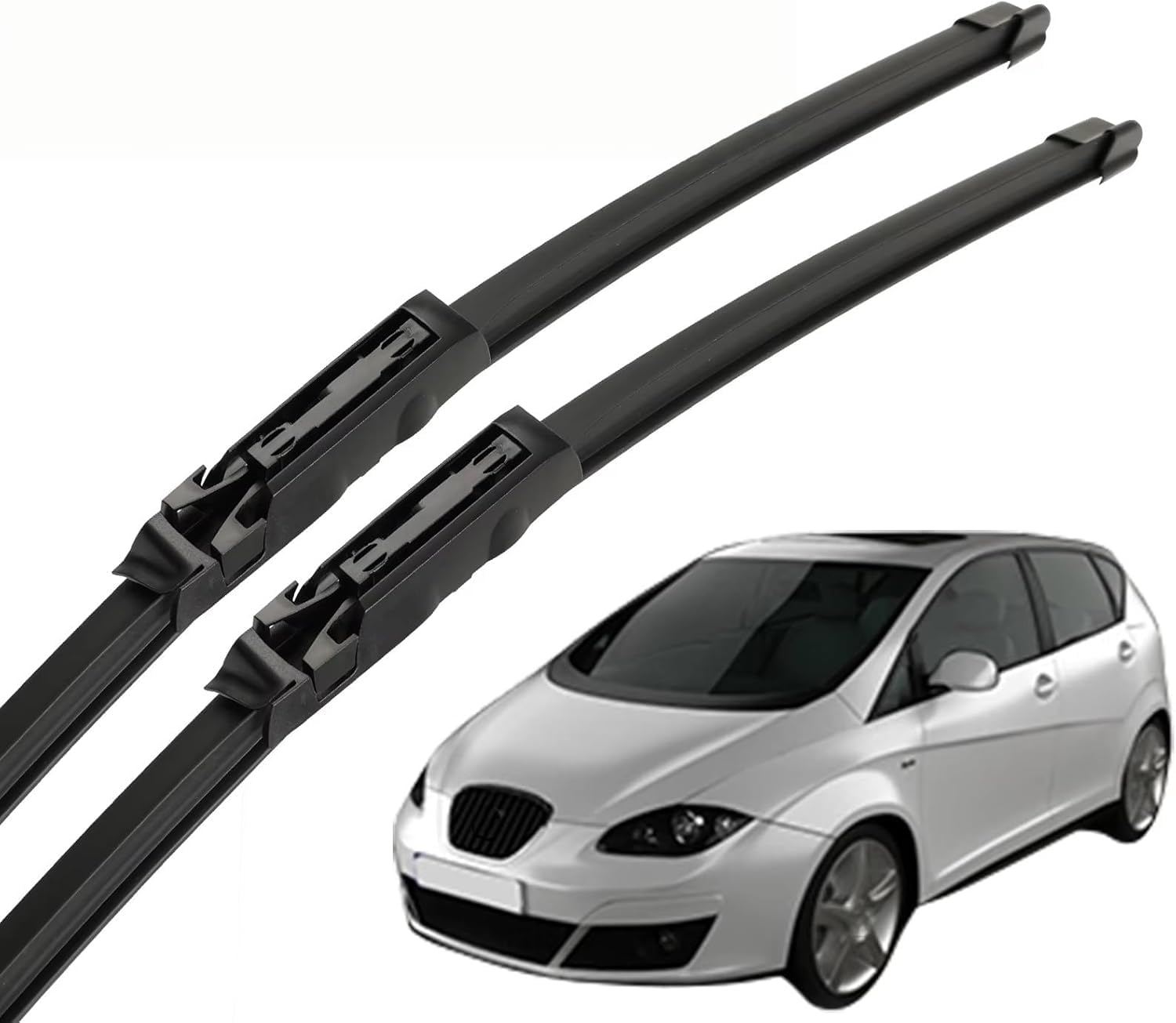 nwsplmy Front Windscreen Wiper for Seat Altea 2004-2015 26"+26", Silent All-Season Replacement Blades Streak-Free Easy Install