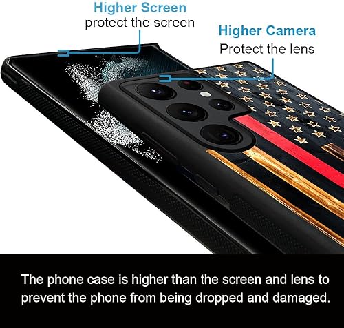 Miniatura 9 de DAIZAG Funda compatible con Samsung Galaxy S23 Ultra, bandera de grano de madera, bandera estadounidense 002 para hombre y mujer, protección
