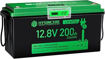 12V 200Ah LiFePO4 Lithium Battery, Deep Cycles Trolling Motor Battery, Built-in 200A BMS Discharge Current 3S up to 400A,15000 Deep Cycles Max.1280Wh for Home Storage Marine RV Solar