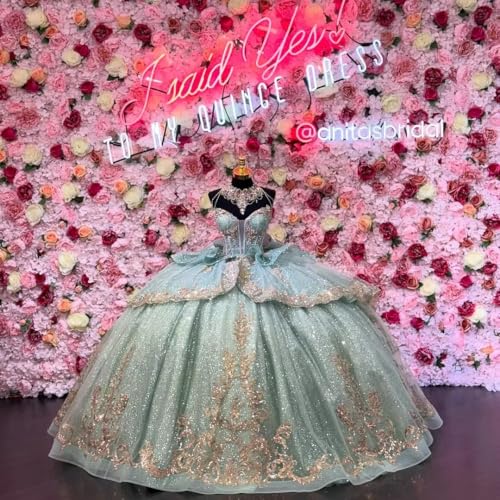 XYAYE Gorgeous Strapless Quinceanera Dresses with Bow Gold Lace Layered Sweet 16 Dress Beaded Vestidos de Quinceañeras3