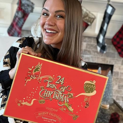 Miniatura 4 de VAHDAM - Juego de regalo de té de Navidad caja de regalo de té de Navidad 176 onzas 24 variedades de tés en una caja de regalo de vacaciones