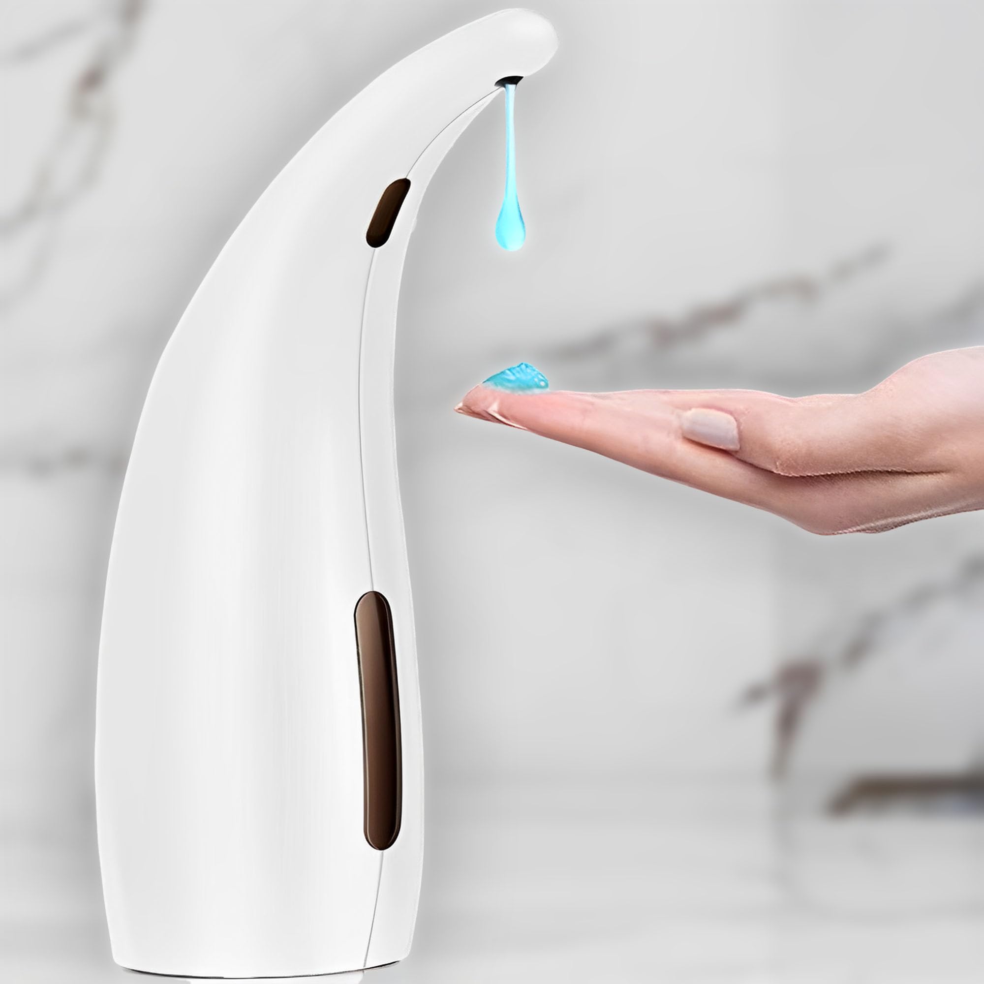 Touchless Liquid Soap Dispenser, Automatic Soap Pump, Battery Operated Hand Sanitizer Dispenser, Sensor Pump Dispenser, for Kitchen, Bathroom and Shower - 300ML