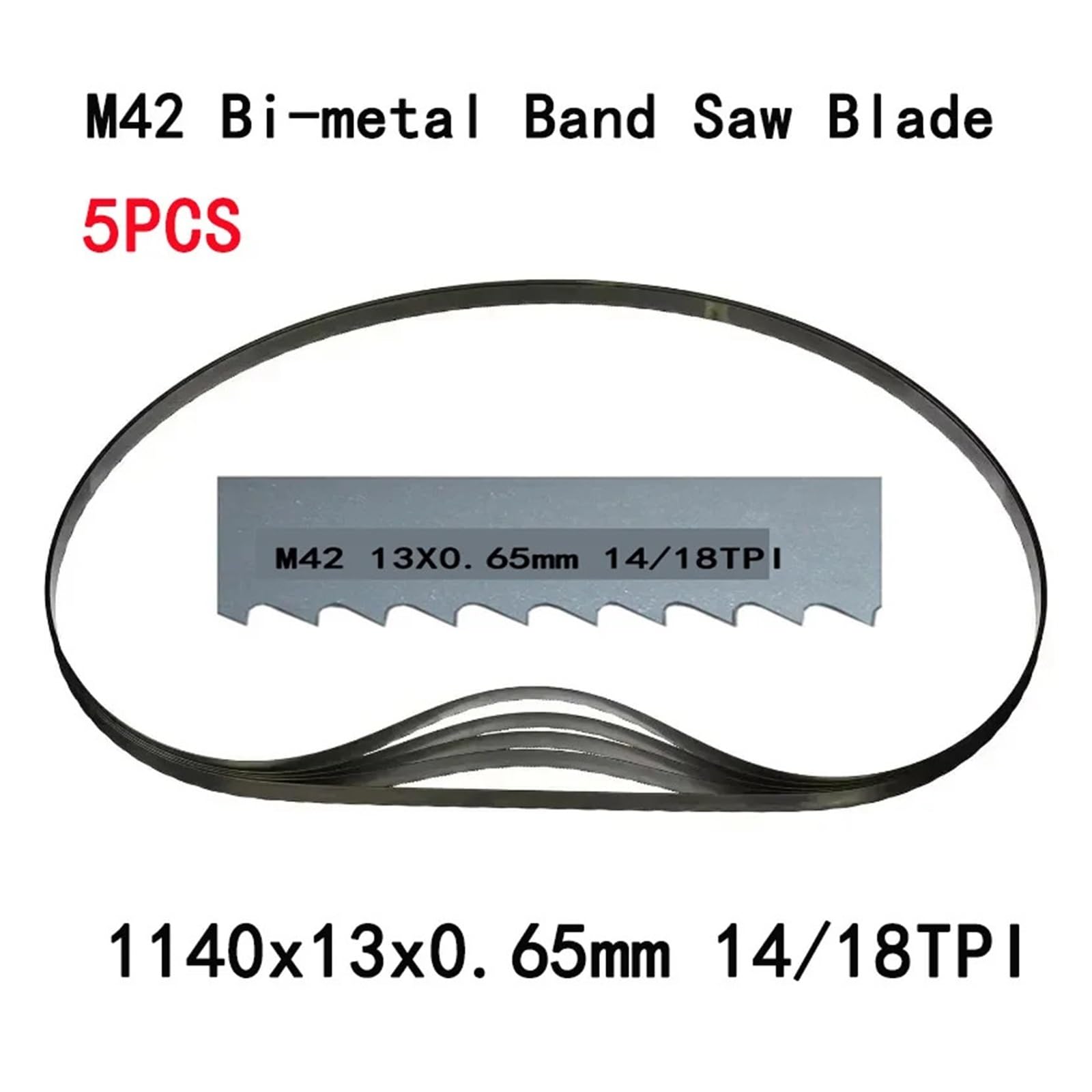 5 szt. Przenośne brzeszczoty do pił taśmowych 1140 brzeszczot piły taśmowej M42 Bimetal do cięcia metalu 13 0,65 mm 14/18 TPI(14 TPI)