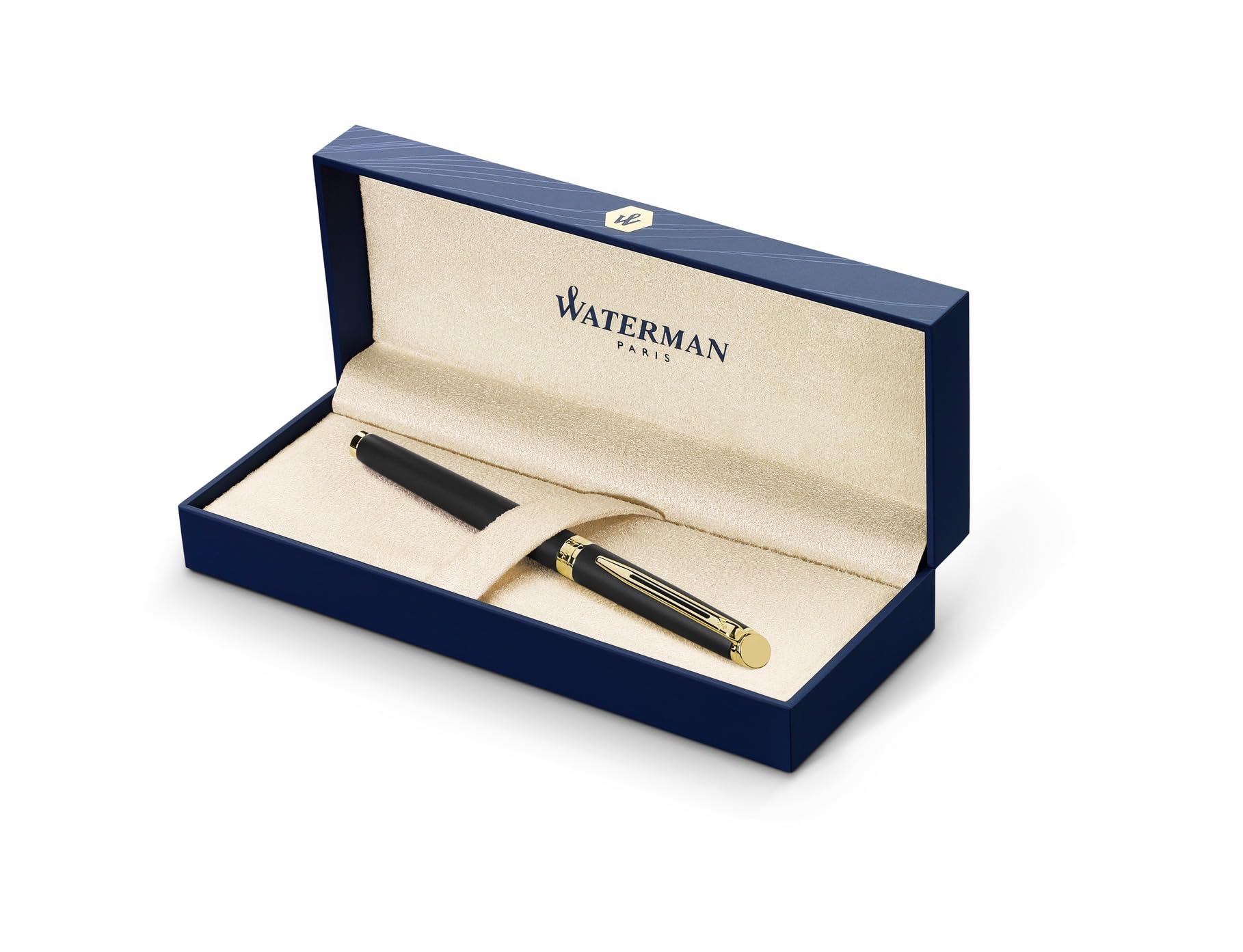 Waterman Hémisphère Ensemble stylo plume et stylo à bille avec gravure, kit d'écriture de luxe, personnalisable, cadeau d'anniversaire, d'anniversaire et de Noël, noir mat G.T