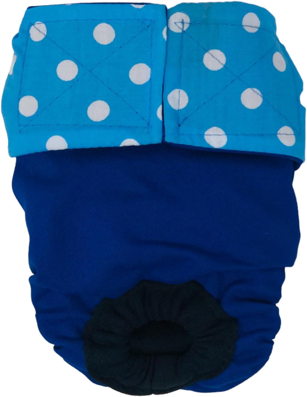 Sky Blue Polka Dot on Blue Premium Waterproof Cat Diaper, S, with Tail Hole - Made in USA